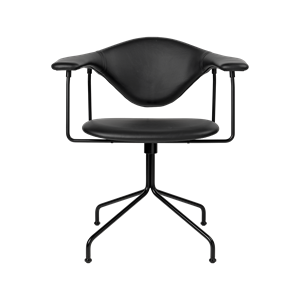 GUBI Masculo Bureaustoel Bekleed met Crib5 Mat Zwart met Onderstel in Het Zwart