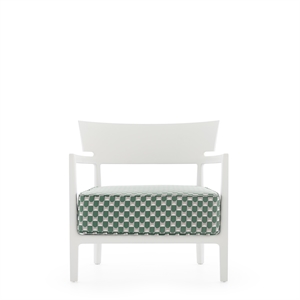 Kartell CARA MAT Liberty Obi Check Outdoor Armchair Wit/Saliegroen