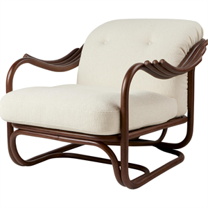 Gubi Poltrone Tria Fauteuil Donker Rotan/Bouclé 001