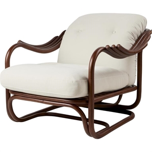 Gubi Poltrone Tria Fauteuil Donker Rotan/Reales Limonta 001