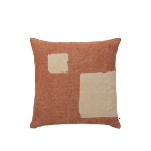 Ferm Living Oleo Kussen 50x50 Terracotta/Natuurlijk