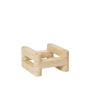 Ferm Living x Utzon Can Lis Newel Modulaire Kaarsenstandaard Set Travertijn