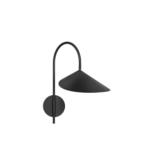 Ferm Living Arum draaibare Wandlamp met Bekabeld, Zwart