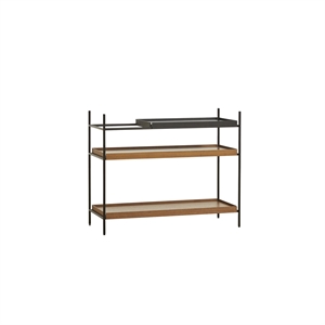 Woud Tray Configuratie 6 Planken Systeem Laag Zwart/ Walnoot