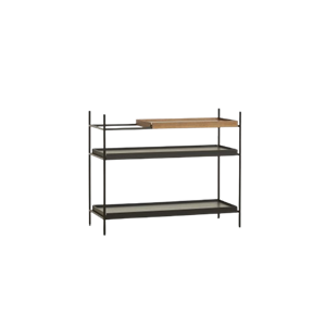 Woud Tray Configuratie 7 Planken Systeem Laag Zwart/ Walnoot