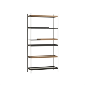 Woud Tray Configuratie 18 Planken Systeem Hoog Zwart/ Walnoot