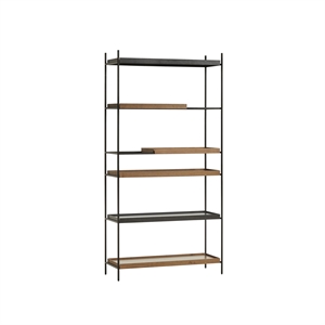 Woud Tray Configuratie 20 Plankensysteem Hoog Zwart/ Walnoot