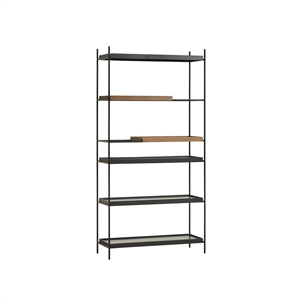 Woud Tray Configuratie 23 Plankensysteem Hoog Zwart/ Walnoot