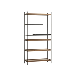 Woud Tray Configuratie 24 Planken Systeem Hoog Zwart/ Walnoot
