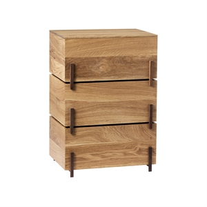 Kristina Dam Studio Stack Opbergdozen Geolied Eiken & Walnoot 3 Stuks