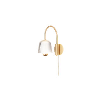 Nuura Asteea Wandlamp Satijn Messing/ Gecanneleerd Helder