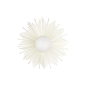 Globen Lighting Soleil Wandlamp/ Plafondlamp Geborsteld Messing