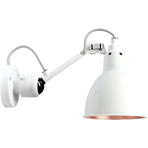 Lampe Gras N304 Wandlamp Wit & Wit/ Koperen Aan/Uit