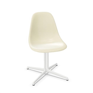 Vitra Eames Fiberglass DSL Eetkamerstoel Perkament/glad Wit