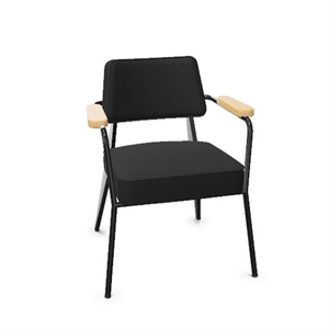 Vitra Fauteuil Eetkamerstoel, Keperstof, Donkergrijs/natuurlijk Eiken/ Zwart