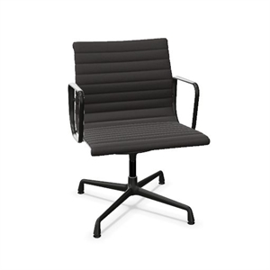 Vitra Aluminium EA 108 Bureaustoel met Draaifunctie Hopsak Donkergrijs/ Zwart