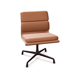 Vitra Soft Pad EA 205 Bureaustoel Cognac/Donker Bordeaux