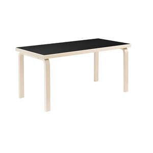 artek Aalto 80A Tafel Rechthoekig Berk/ Zwart Linoleum