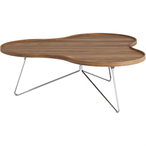 Zweedse Flower Mono salontafel 114x39 cm, Chroom/ Walnoot