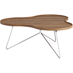 Zweedse Flower Mono salontafel 114x45 cm, Chroom/ Walnoot