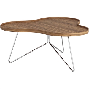 Zweedse Bloemen Mono Salontafel 90x39 Chroom/ Walnoot