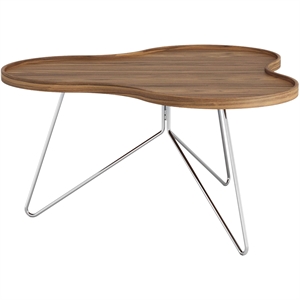 Zweedse Bloemen Mono Salontafel 90x45 Chroom/ Walnoot