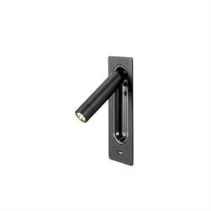Marset Ledtube Wandlamp met USB-aansluiting, Zwart