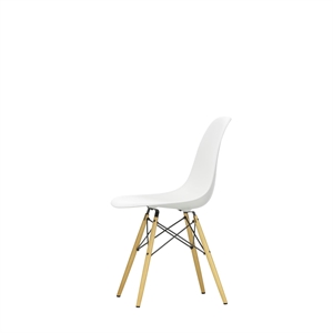 Vitra Eames Kunststof DSW Eettafelstoel Wit/Gouden Esdoorn