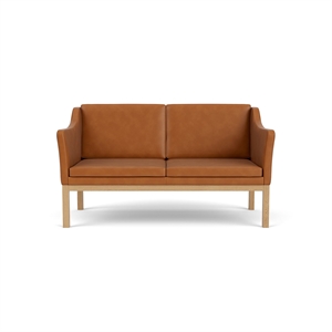 FDB Furniture L45 2-zitsbank Cognac