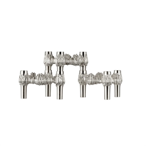 STOFF Nagel Quist Kandelaarset van 3, Geborsteld Chroom