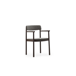 Normann Copenhagen Timb Eetkamerstoel met Armleuningen, Gestoffeerd Bruin/ Hallingdal 368