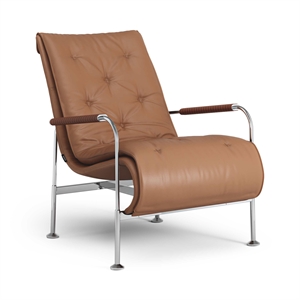 Zweedse Serpentine Fauteuil Chroom/Elmo Soft 33007/Cognac 8632