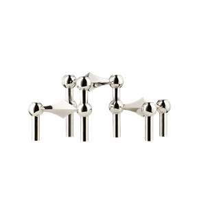 STOFF Nagel Kaarsenhouder Set van 3 Chroom