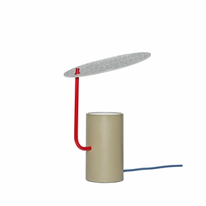 Hübsch Disc Tafellamp Kaki/ Rood/ Structuur