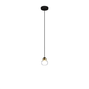 TOOY Nabila 552.21L Hanglamp Zwart/ Geborsteld Messing/ Helder Glas