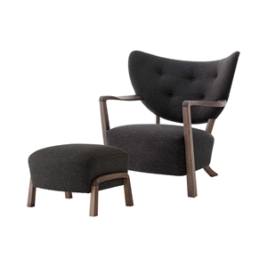 &Tradition Wulff ATD2 Fauteuil Hallingdal 376/Walnoot Incl. ATD3 Puf