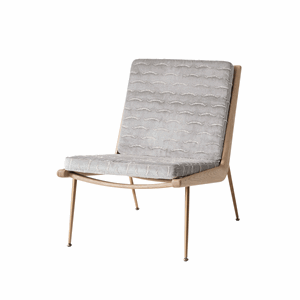 &Tradition Boomerang HM1 Fauteuil Wit Geolied Eiken/Nouvelles Vagues Zilver Rock