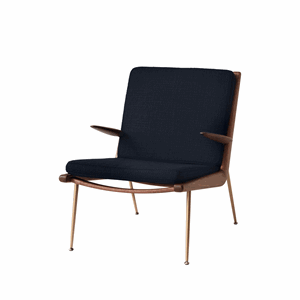 &Tradition Boomerang HM2 Fauteuil M. Armleuning Walnoot/ Loop Marine