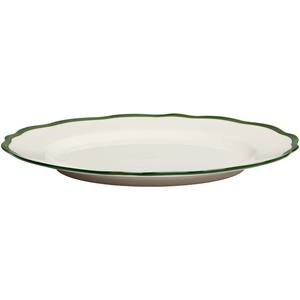 Decotique Fleur Bord 28 cm Set van 4 Wit/ Donker groen