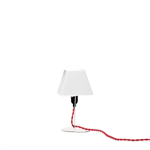 Established & Sons Fold Table Lamp White w. Red Cord Small