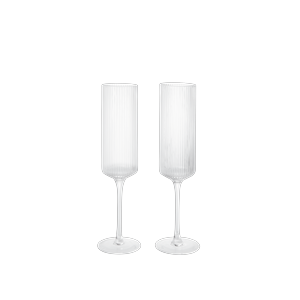 Ferm Living Ripple Champagne 15cl Set van 2 Helder