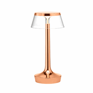 Flos Bon Jour Unplugged Table Lamp Copper Frame and Transparent Shade