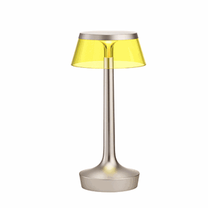 Flos Bon Jour Unplugged Table Lamp Mat Bronze Frame and yellow shade
