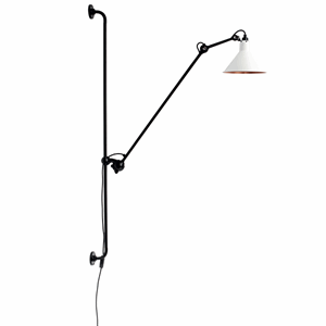 Lampe Gras N214 wall lamp mat black & mat white/copper