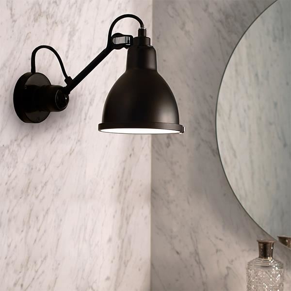 Kaal Monet partner N304 Wandlamp voor de badkamer in mat zwart van Lampe Gras