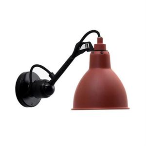 Lampe Gras N304 Wandlamp Mat Zwart & Mat Rood Hardwired
