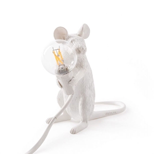 Seletti Mouse Mac Zittende Tafellamp Wit