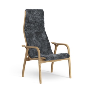 Swedese Lamino Fauteuil Hoog Geoliede Eiken/Houtskool/Schapenvacht