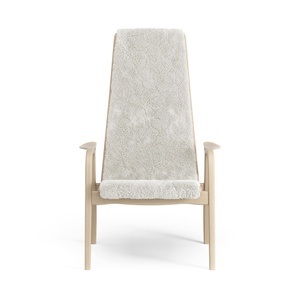 Swedese Lamino Hoge Fauteuil Gelakt Beuken/Off White/Schapenhuid