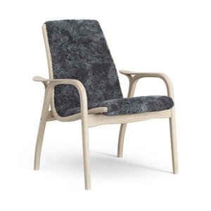 Swedese Laminaat Fauteuil Gelakt Eiken/Houtskool/Schapenvacht
